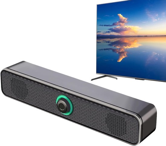 Desktop Luidsprekers - Stereo Soundbar - Muziek Luisteren - USB Powered - 32 cm Lengte - Zwart