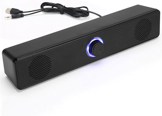 Desktop Soundbar - Mini Luidspreker - Muziek Luisteren - HiFi Helder Geluid - 315 cm - Zwart