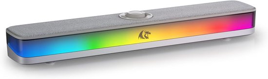 Desktop Soundbar - Stereo Speakers - Muziek Luisteren - RGB Verlichting - 44.7 cm - Grijs