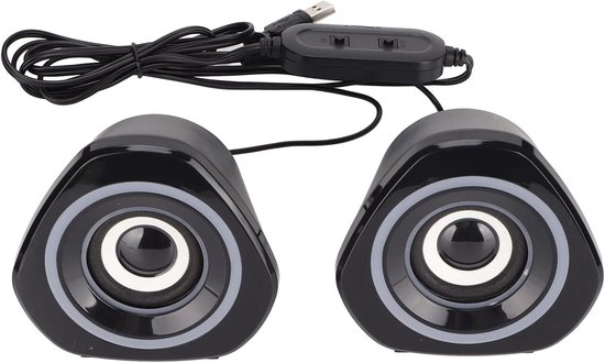 Desktop Speaker USB Powered Heavy Duty Subwoofer Mini LED Speaker with Clear Sound for Computer Laptop Gaming PC ABS - ShopVlot