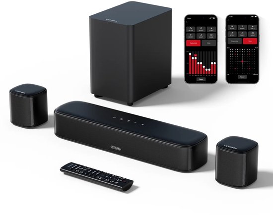 DeXem - soundbar - HiFi set - ULTIMEA 250W 5.1 Soundbar voor tv-thuisbioscoop virtueel surround sound-systeem met app-bediening - subwoofer en 2 surround-luidsprekers - home cinema set - van Ultimea