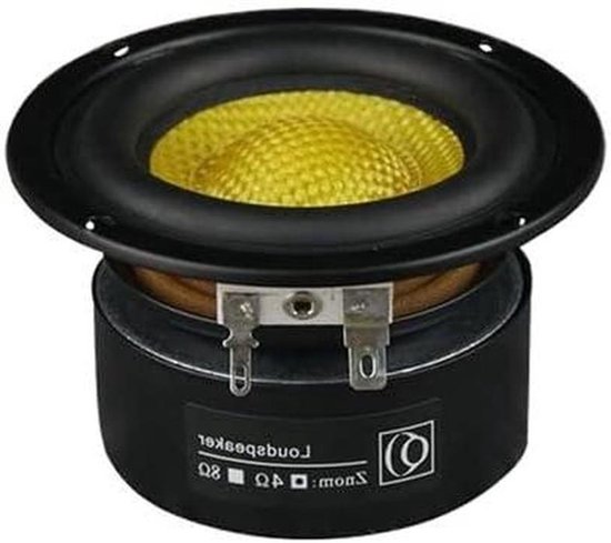 Diepe Bass Speaker - Woofer Hifi - Muziek Luisteren - Glasvezel Membraan - 3 Inch - Zwart