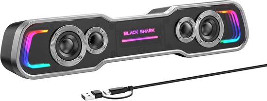 Diepe Bassen Bluetooth & USB/USB-C Soundbar met RGB Verlichting voor PC, Laptop en Monitor van Trust