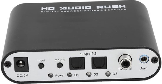Digitale Audio Converter - DTS Decoder - Thuisbioscoop Geluid - 5.1 Kanaals Conversie - 21 x 15 x 6 cm