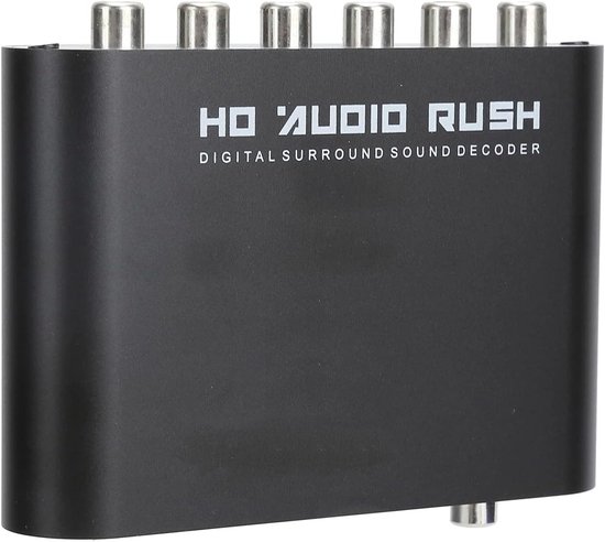 Digitale Audiodecoder - 5.1CH AC3 Omzetter - Thuisbioscoop Geluid - Meerkanaals Omschakeling - ABS Materiaal - Zwart