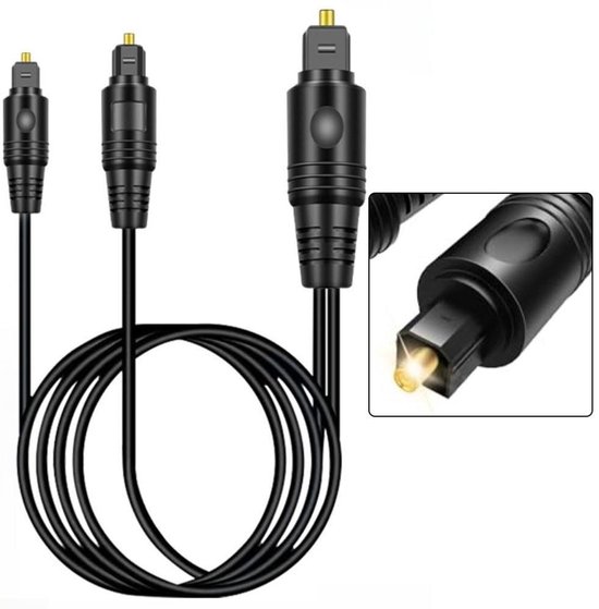 Digitale Optische Audio Splitter 1 tot 2, SPDIF Glasvezel Kabel voor Home Theater, voor PS4, voor Xbox, Soundbar - Zwart (3 meter)