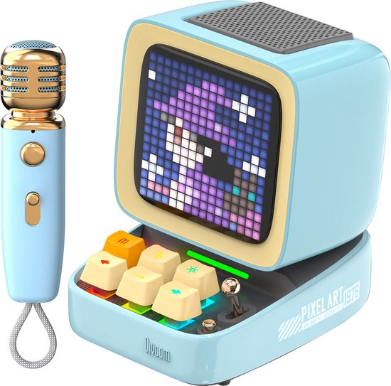 Divoom Ditoo - Portable Speaker - Ditoomic Met Microfoon - Custom Pixelart - Blauw van Divoom