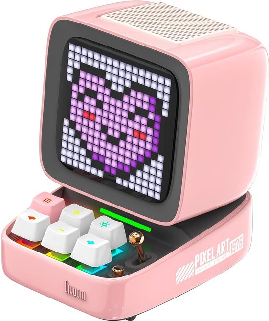 Divoom™ - Ditoo Pro - Draadloze Portable Speaker - Pixelart - Roze van Merkloos