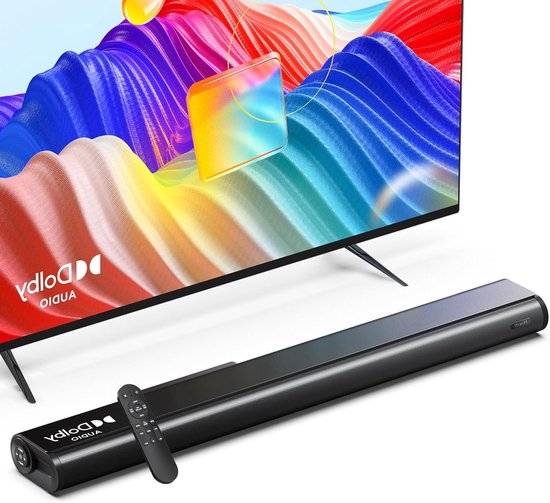 Dolby Soundbar - TV Geluid - Film Avond - 3D Surround Geluid - 90 cm - Zwart