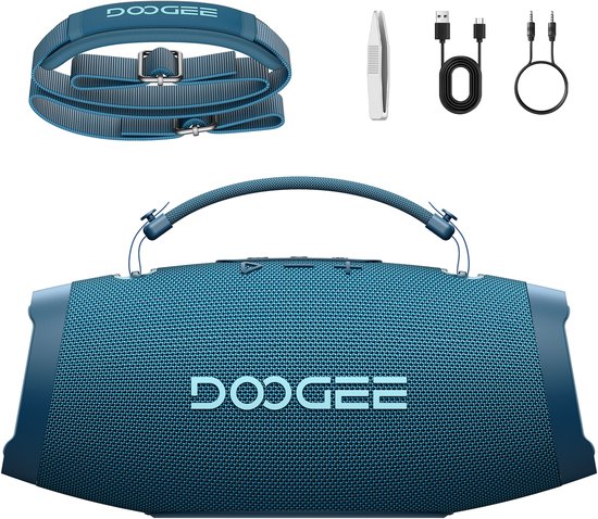 DOOGEE Wild Boom - Bluetooth Speaker - Draagbare Bluetooth Speaker - 20 uur Waterdicht - Blauw