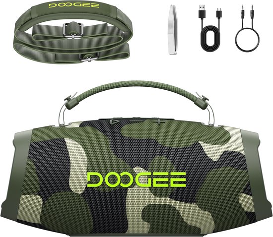 DOOGEE Wild Boom - Bluetooth Speaker - Draagbare Bluetooth Speaker - 20 uur Waterdicht - Groen