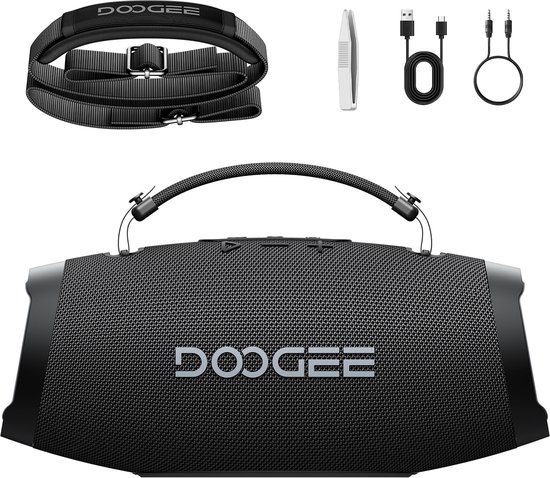 DOOGEE Wild Boom - Bluetooth Speaker - Draagbare Bluetooth Speaker - 20 uur Waterdicht - Zwart