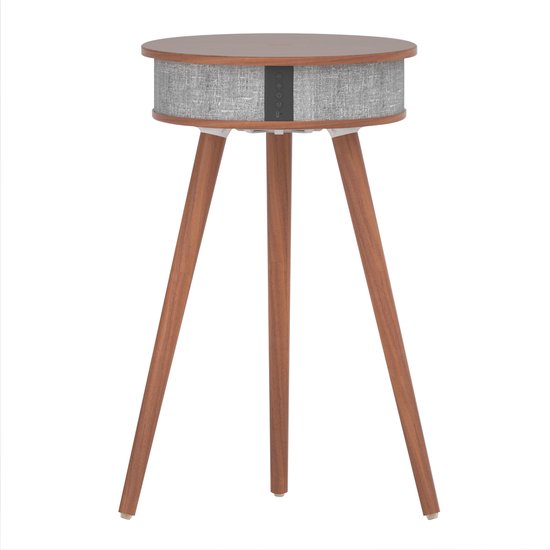 Doppler Barista - Salontafel met Bluetooth Speaker en Wireless Opladen - Donker Koffie - Houten Design - Speaker Tafel - Draadloos speaker – Muziekbox van Doppler
