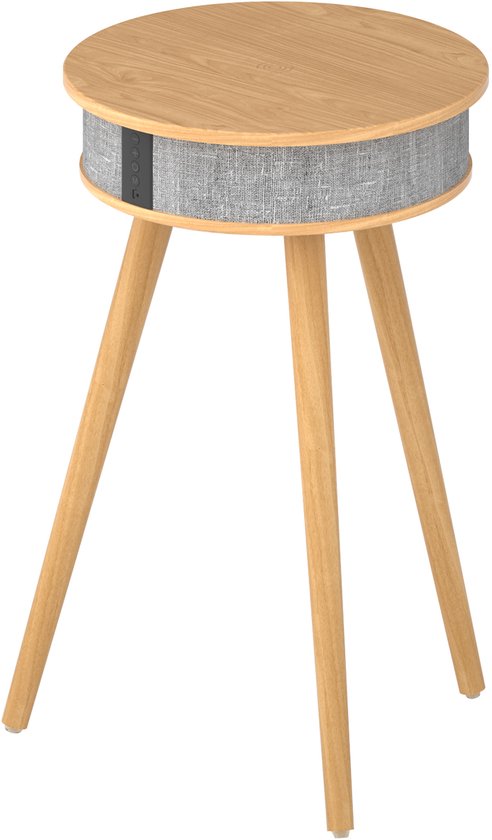 Doppler Barista - Salontafel met Bluetooth Speaker en Wireless Opladen - Lichtbruin - Houten Design - Speaker Tafel - Draadloos speaker – Muziekbox van Doppler