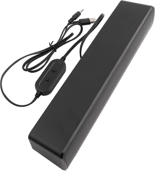 Draadbare USB Stereo Soundbar met Bass voor PC Laptop TV en Smartphone van Merkloos