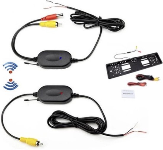 Draadloos Achteruitrijcamera 170 graden kijkhoek/Parkeerhulp/LED/Nachtzicht + Kentekenplaat houder + Draadloos module van Draadloos