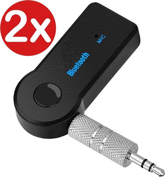 Draadloze Bluetooth Adapter Auto Bluetooth Receiver Audio Muziek AUX - 2 PACK van EVERANOVO