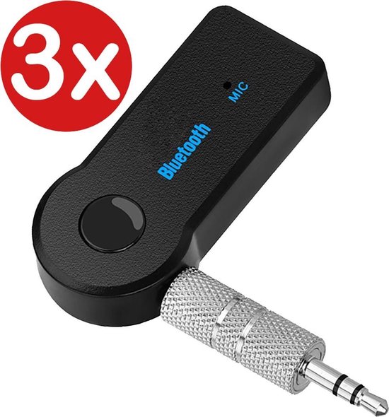 Draadloze Bluetooth Adapter Auto Bluetooth Receiver Audio Muziek AUX - 3 PACK van Primewire
