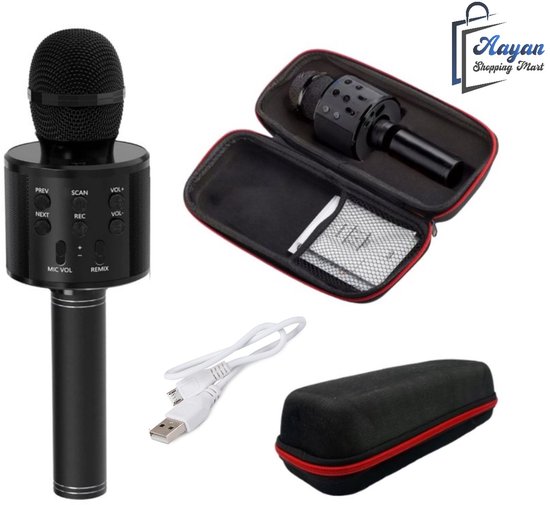Draadloze Bluetooth Karaoke Microfoon met hoesje – Alles-in-één Karaoke Microfoon met Speaker & Stemeffecten – microfoons kinderen – gaming microfoon – microfoon draadloos – microfoon karaoke - 70834