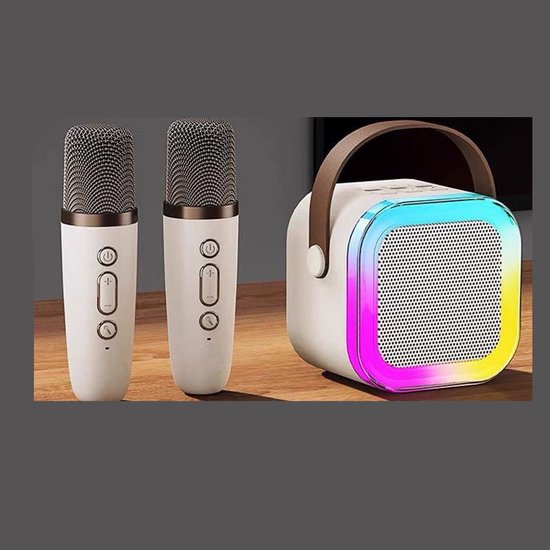 Draadloze Bluetooth-luidspreker met microfoon en muziekverzoekfunctie - ivoorwit van Merkloos