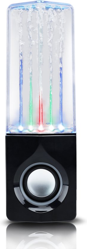 Draadloze Bluetooth Speaker Dancing Aqua - Muziekbox met TWS-Connectie en Waterfonteinen - Partybox met Lichtshow - Compact en Krachtig - Zwart van AquaSound