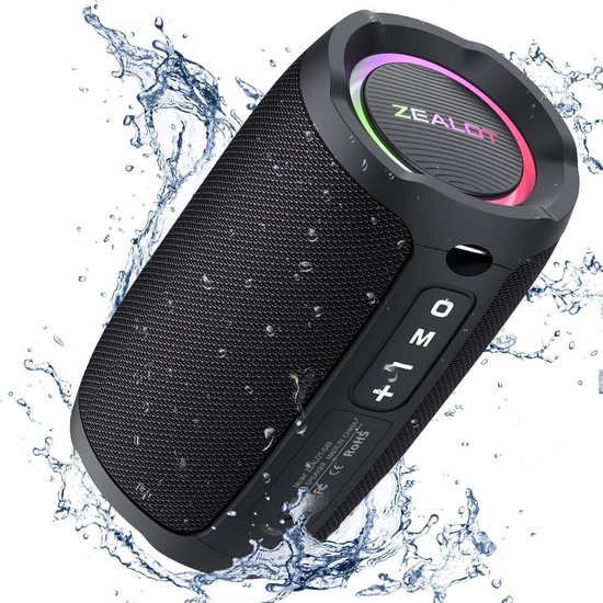 Draadloze Bluetooth Speaker met Licht - Draagbare Muziekbox met USB, Micro SD, AUX - Bluetooth 5.0, IP67 Waterdicht, Dubbele Koppeling, Loud Stereo Geluid voor Telefoon, Buiten, Strand van Merkloos