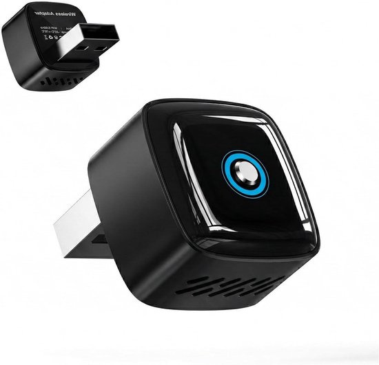 Draadloze CarPlay Adapter - Android Auto Dongle - Auto Navigatie - 2 Telefoons Koppelen - 2-in-1 - Zwart
