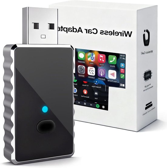 Draadloze CarPlay Adapter - Auto Connect - Navigatie Muziek - Plug and Play - Mini Formaat - Zwart