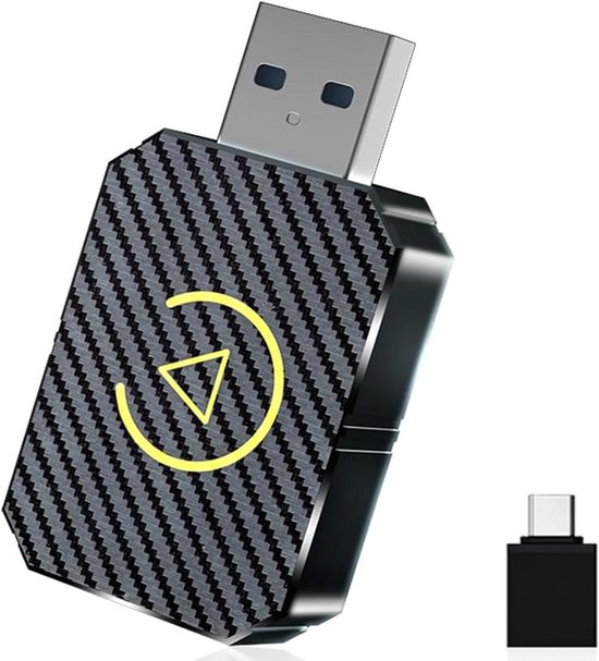 Draadloze CarPlay Adapter - Auto Stick - Navigatie Muziek Bellen - 2-in-1 Functionaliteit - Plug & Play - Zilver