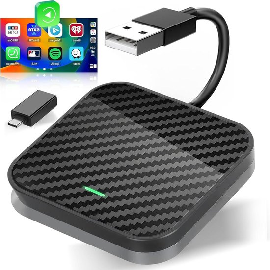 Draadloze Carplay Adapter - Conversie bekabelde naar draadloze Carplay - Plug and Play Carplay dongle 2.0 van Carlinkit
