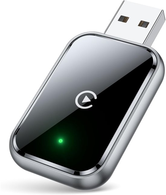 Draadloze CarPlay-adapter, supersnelle upgrade van bedraad naar draadloos, plug-and-play, mini & stabiel, compatibel met iPhone iOS 10+ & auto's met bekabelde CarPlay, zwart van Carlinkit
