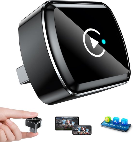Draadloze CarPlay & Android Auto Adapter met Mirror Link - USB-C/A | Plug & Play van Merkloos