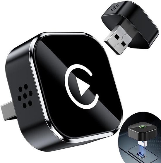 Draadloze Carplay, Carplay, Draadloze Carplay-adapter, Draadloze Carplay-adapter, Carplay-dongle, Plug-and-play voor bekabelde Carplay, Android Auto, GPS-navigatie, 600 automodellen van Merkloos