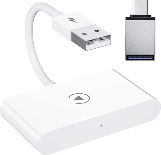 Draadloze Carplay dongle voor auto's - bluetooth adapter met automatische verbinding en spraakbediening - USB en USB-C aansluiting - iOS 10-16. Carplay Dongle van Smartech