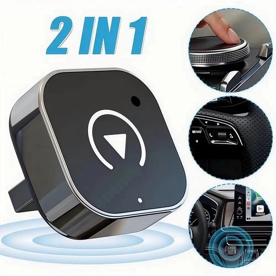 Draadloze CarPlay- en Android Auto-adapter, Plug & Play CarPlay-dongle converteert bedraad naar draadloos, snelle automatische verbinding van Carlinkit