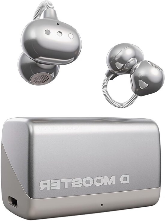 Draadloze clip-on oordopjes met microfoon, ultralicht en comfortabel, 25 uur speeltijd, Bluetooth 6.0, ruisonderdrukking en open ear ontwerp