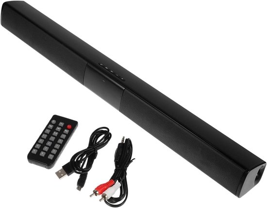 Draadloze Geluidsbalk - TV Speaker Soundbar - Thuisbioscoop Ervaring - Minimalistisch Metalen Mesh - 55x5x5cm - Zwart