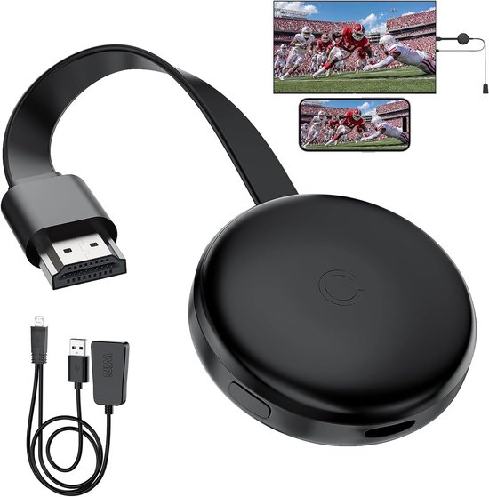 Draadloze HDMI Display Adapter, HD Screen Mirroring Dongle, 2.4G & 5G WiFi Display Adapter Compatibel met iOS, Android, Windows, Mac voor HDTV/Monitor/Projector, Ondersteunt Miracast AirPlay