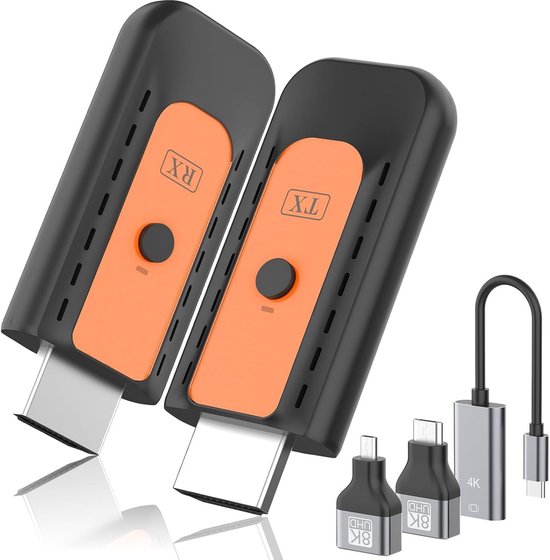 Draadloze HDMI Zender en Ontvanger Set - Full HD 1080p Streaming tot 30 Meter - Plug & Play van Merkloos