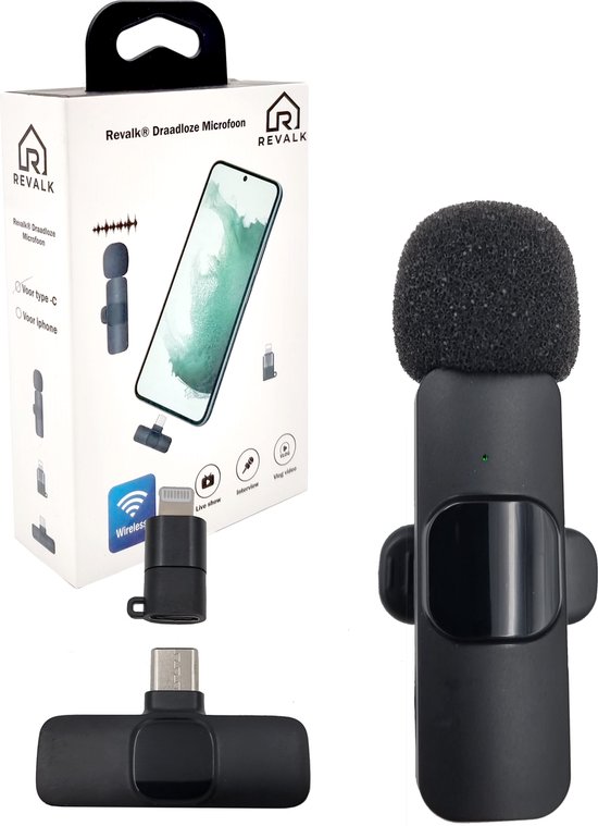 Draadloze Microfoon - Mini Microfoon - Dasspeld - Lavalier microfoon - Android en Iphone - Stream microfoon - Plug & play