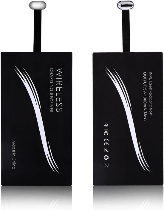 Draadloze Oplader Ontvanger - Adapter USB C - Snel Opladen - Universele Type C Interface - Compact Ontwerp - Zwart van Merkloos