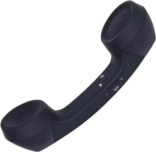 Draadloze Retro Telefoonhoorn - Bluetooth - USB Oplaadbaar - HD Luidspreker & Microfoon - Volume- en Oproepbediening - Geschikt voor Smartphones, Tablets & Computers met Bluetooth - Zwart