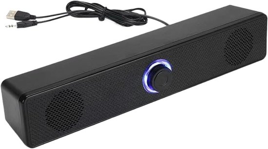 Draadloze Soundbar - Desktop Speaker - Muziek Afspelen - Compact Ontwerp - 29.6 cm - Zwart