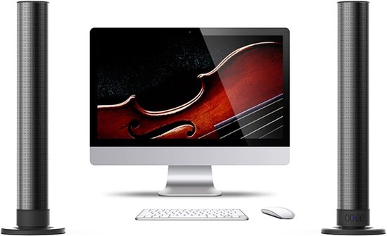 Draadloze Soundbar - Luidspreker Systeem - Thuisbioscoop Ervaring - 3D Stereo Geluid - 45 x 26 x 9 cm - Zwart van Merkloos