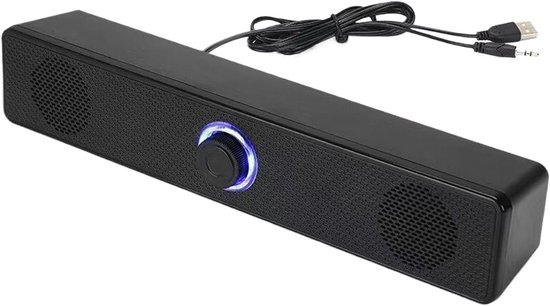 Draadloze Soundbar - Tafel Audio - Muziek Luisteren - Dynamische Bas - 29.6 x 5.5 x 6 cm - Zwart van Merkloos