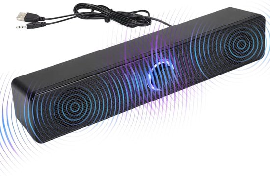 Draadloze Soundbar - Tv speaker Audiobar - Films en muziek - Slank profiel - 296 x 55 x 6 cm