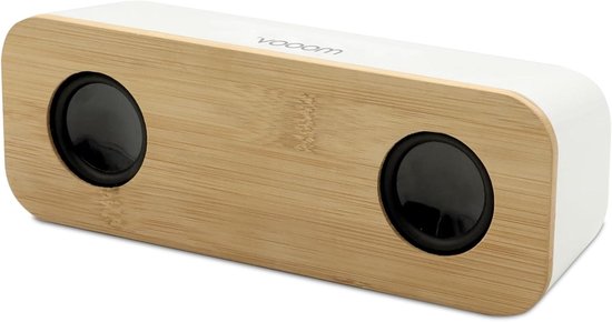 Draadloze Speaker - Bamboe Geluid - Muziek Luisteren - Krachtig Stereogeluid - 229 x 85 x 78 mm - Wit