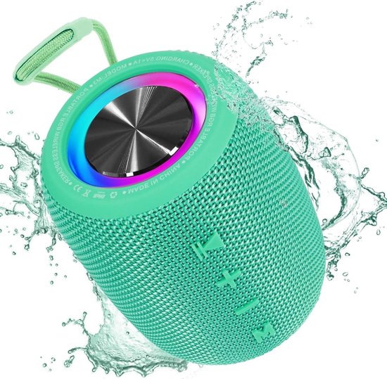 Draadloze Speaker - Bluetooth Geluid - Muziek Luisteren Buiten - 16 Uur Speeltijd - 20 Watt - Mintgroen