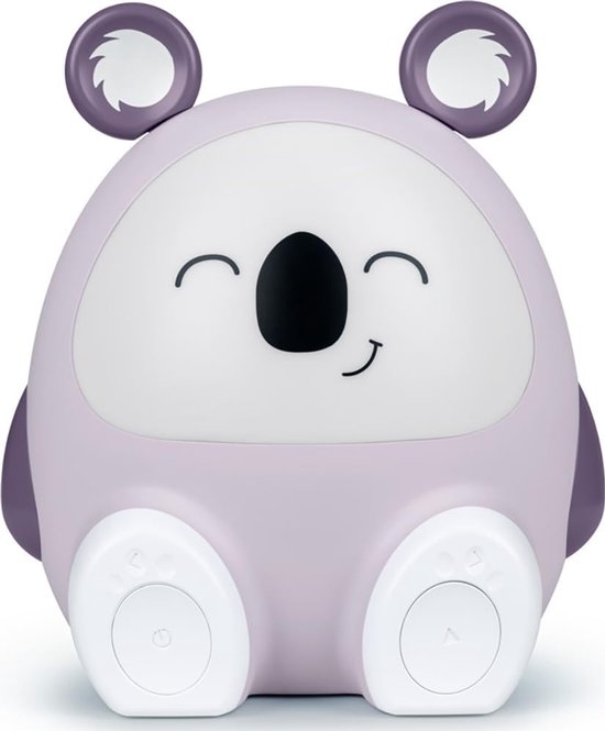 Draadloze Speaker - Nachtlamp Kinderen - Muziek Luisteren - Programmeerbare Functies - Oplaadbare Batterij - Paars Wit