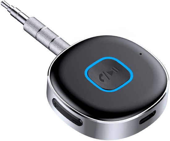 Draagbare 3,5 mm AUX Bluetooth Adapter - Draadloze Audio-ontvanger voor Auto-/Huisstereo - Bluetooth 5.0 - Met ingebouwde microfoon en snel oplaadsysteem van Merkloos